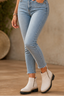 Square heel cushioned ankle boots in ivory
