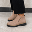 Women's square heel cushioned ankle boots in beige