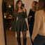 Women's Square Neck Long Sleeve A-Line Mini Dress