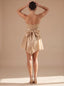 Women's Strapless Glitter Tulle Mini Dress with Ruched Bodice