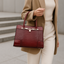 Women's Structured Croc-Effect Faux Leather Handbag