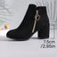 Black suede ankle boot with the 7.5 cm heel height shown