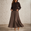 Women's Sweater Top Pleated Maxi Dress
