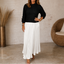 Women's Sweater Top Pleated Maxi Dress in white