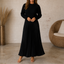 Women's Sweater Top Pleated Maxi Dress in black