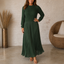 Women's Sweater Top Pleated Maxi Dress in green