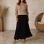 Women's Sweater Top Pleated Maxi Dress in brown