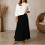 Women's Sweater Top Pleated Maxi Dress in black/white