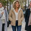 Thick puffer jacket worn outdoors in winter