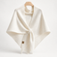 Women's Tie-Front Convertible Knit Shawl Wrap Scarf in white