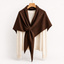 Women's Tie-Front Convertible Knit Shawl Wrap Scarf in brown