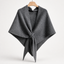 Women's Tie-Front Convertible Knit Shawl Wrap Scarf in dark gray