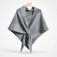 Women's Tie-Front Convertible Knit Shawl Wrap Scarf in light gray
