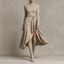 Women's Turtleneck Knit Midi Dress with Wrap Slit Skirt