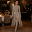 Women's Turtleneck Knit Midi Dress with Wrap Slit Skirt