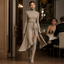 Women's Turtleneck Knit Midi Dress with Wrap Slit Skirt