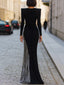 Women's Tuxedo Style Maxi Gown with Silver Pleated Slit