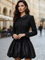 Women's Tweed and Satin Bubble Hem Dress