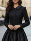 Women's Tweed and Satin Bubble Hem Dress