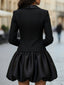 Women's Tweed and Satin Bubble Hem Dress