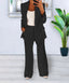 Women's two piece blazer and trouser set in black