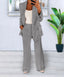Women's two piece blazer and trouser set in grey