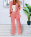 Women's two piece blazer and trouser set in pink
