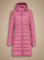 Women's ultralight longline puffer coat in pink