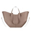 Women's Vegan Leather Shoulder Bag with Magnetic Closure in taupe