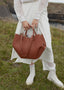 Women's Vegan Leather Shoulder Bag with Magnetic Closure