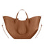 Women's Vegan Leather Shoulder Bag with Magnetic Closure in brown