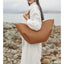 Women's Vegan Leather Shoulder Bag with Magnetic Closure