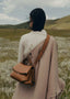 Women's Vegan Leather Shoulder Bag with Two Compartments and Adjustable Strap