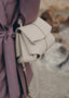 Women's Vegan Leather Shoulder Bag with Two Compartments and Adjustable Strap