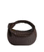 Women's Vegan Leather Shoulder Bag with Zip Closure in dark brown