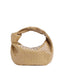 Women's Vegan Leather Shoulder Bag with Zip Closure in beige