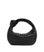 Women's Vegan Leather Shoulder Bag with Zip Closure in black