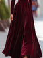 Women's Velvet Long Sleeve Maxi Gown