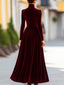 Women's Velvet Long Sleeve Maxi Gown