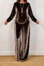 Women's Velvet-Look Wide-Leg Two-Piece Lounge Set with Pockets in brown