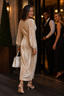 Women's Velvet Midi Dress with Draped Neckline