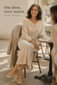 Women's Velvet Midi Dress with Draped Neckline