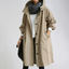 Women's lightweight water resistant hooded rain coat in khaki