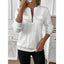 Women's White Cable Knit Quarter-Zip Pullover Sweater Top in white