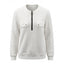 Women's White Cable Knit Quarter-Zip Pullover Sweater Top