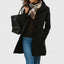 Women's wool blend peacoat in black