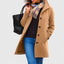 Women's wool blend peacoat in khaki camel