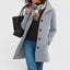 Women's wool blend peacoat in light grey