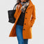 Women's wool blend peacoat in orange