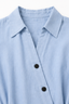 Women's Wrap Belt A-Line Midi Shirt Dress with Pockets